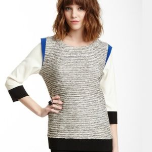 C. Luce, Tweed Trim Top, Black & White, S